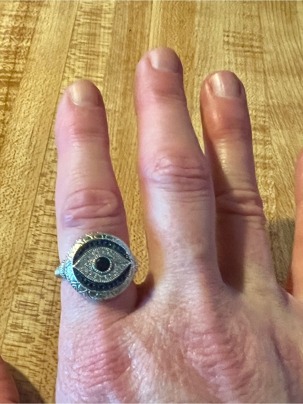 Evil Eye Ring-Sterling Silver cubic zirconia/blue stone w/ accents-NWT BOXED - Picture 13 of 13